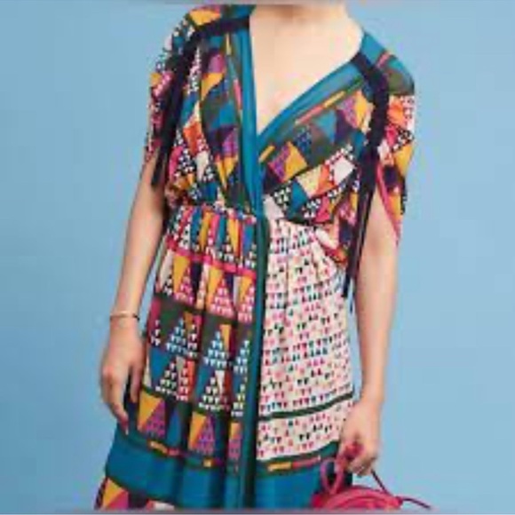 Multicolor Geometric Pattern Dress - Picture 3 of 8